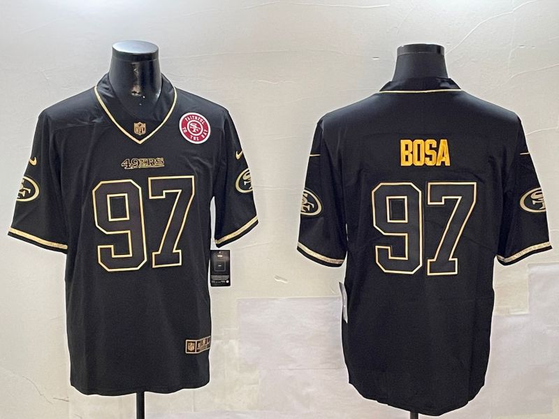 Men San Francisco 49ers #97 Bosa Black Gold Throwback 2024 Nike Limited NFL Jersey style 4->san francisco 49ers->NFL Jersey